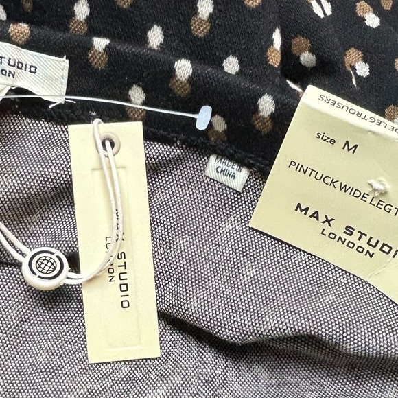 Max Studio London Pin Tuck Wide Leg Trouser High Rise Full Length Medium NWT - Picture 4 of 9